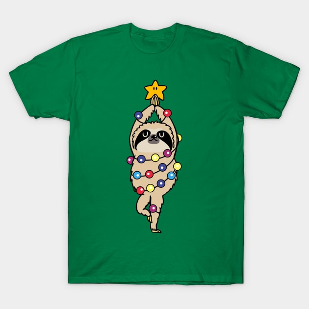 Sloth Merry Christmas T-Shirt by huebucket